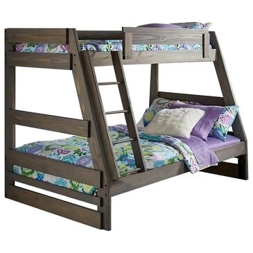 Rusticvale Twin over Full Bunkbed in Driftwood Grey, , large
