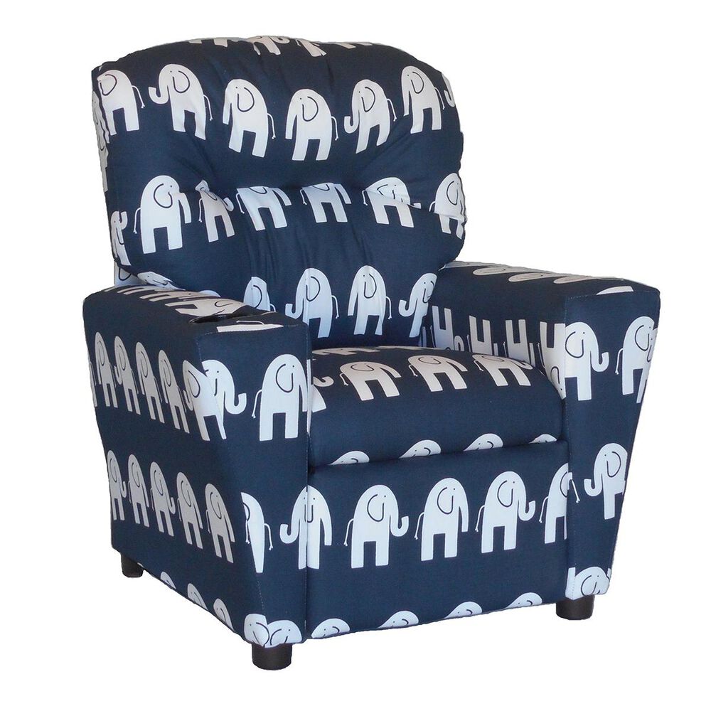 Brazil Child Recliner with Cup Holder in Electric Blue White, , large