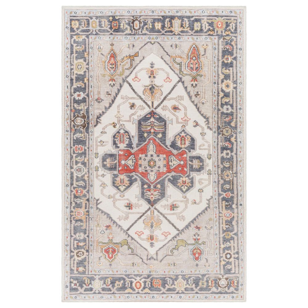 Surya Revere 6" x 9" Gray, Blue, Brown, Red and Cream Area Rug, , large
