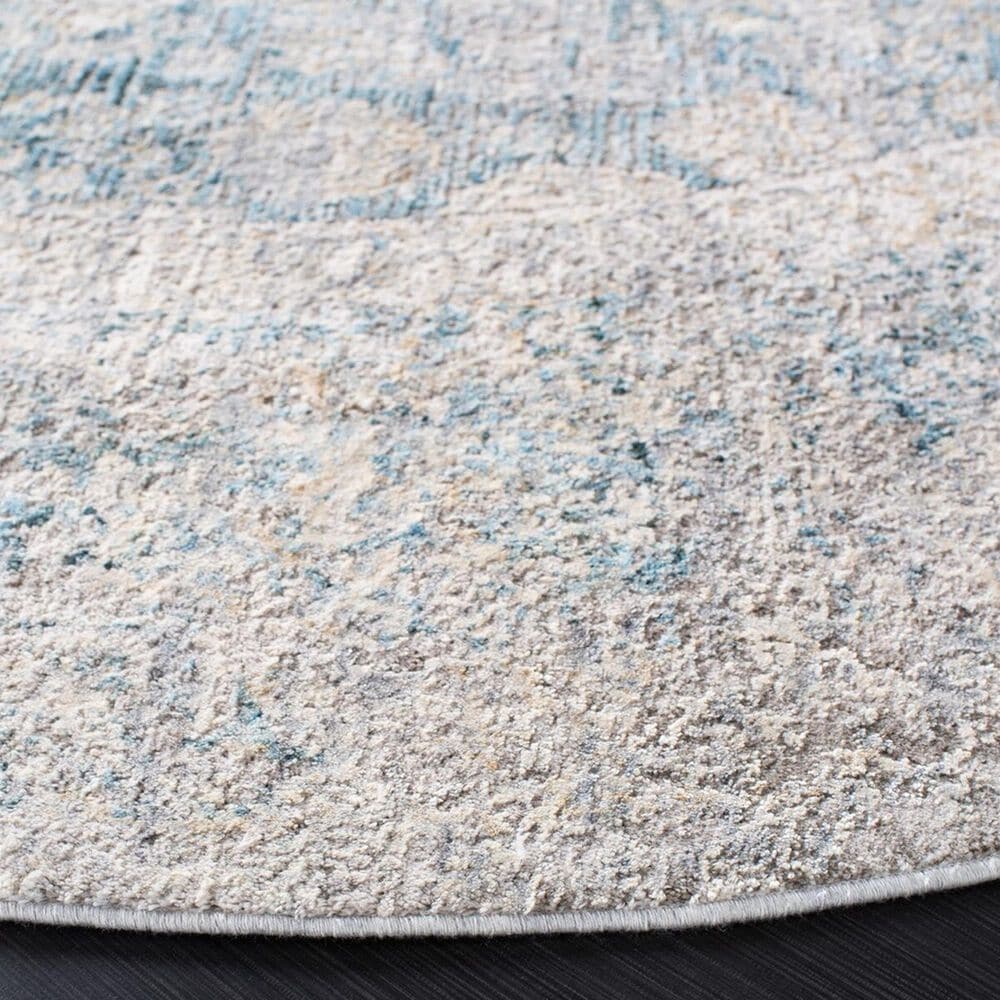 Safavieh Dream DRM410K 6'7" Round Grey and Blue Area Rug, , large