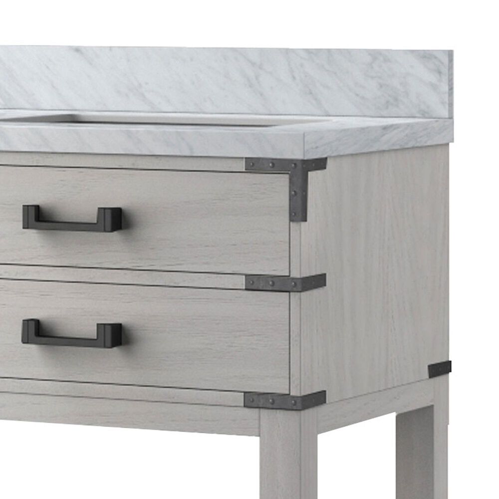 Lexora Home Norwalk 72&quot; Double Bathroom Vanity in White Oak with White Carrara Marble Top  and Rectangle Sink, , large