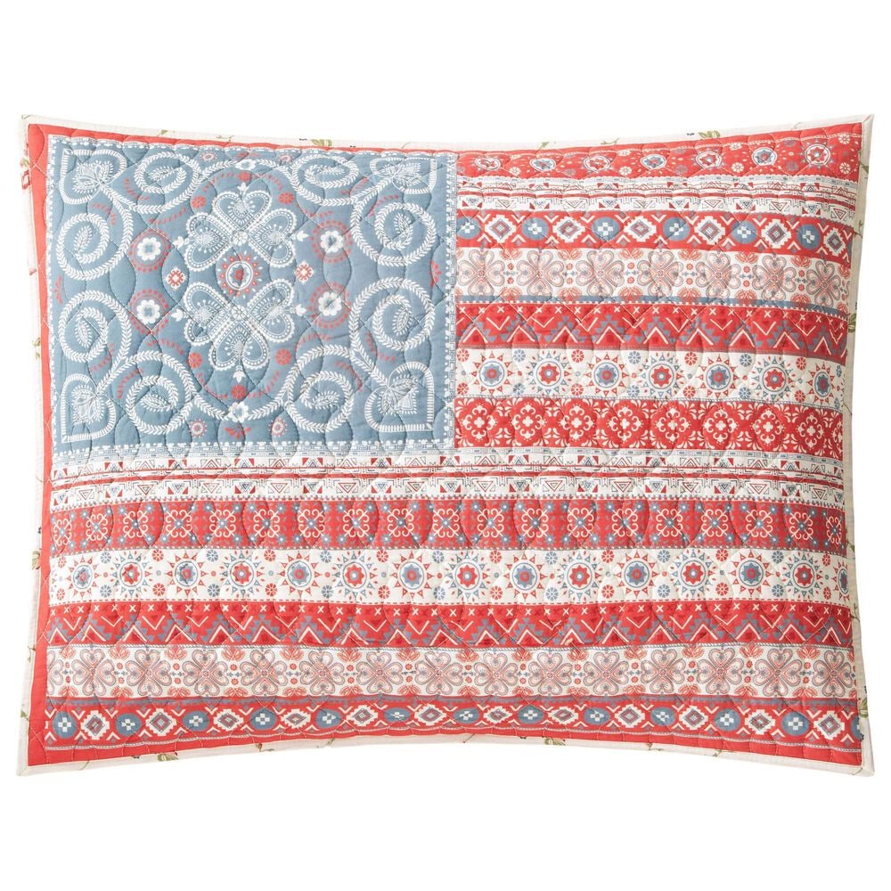 Peking Handicraft Junk Gypsy 3-Piece Full/Queen Quilt Set in Blue and Red, , large