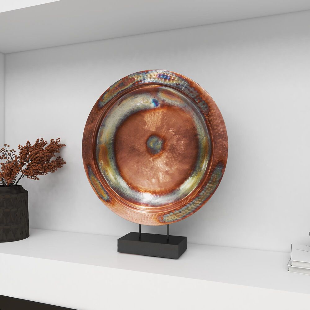 Maple and Jade 30&quot; Round Charger Plate Sculpture in Copper, , large