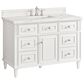 James Martin Vanities Lorelai 48" Single Vanity in Bright White with 3 cm Ethereal Noctis Quartz Top, , large