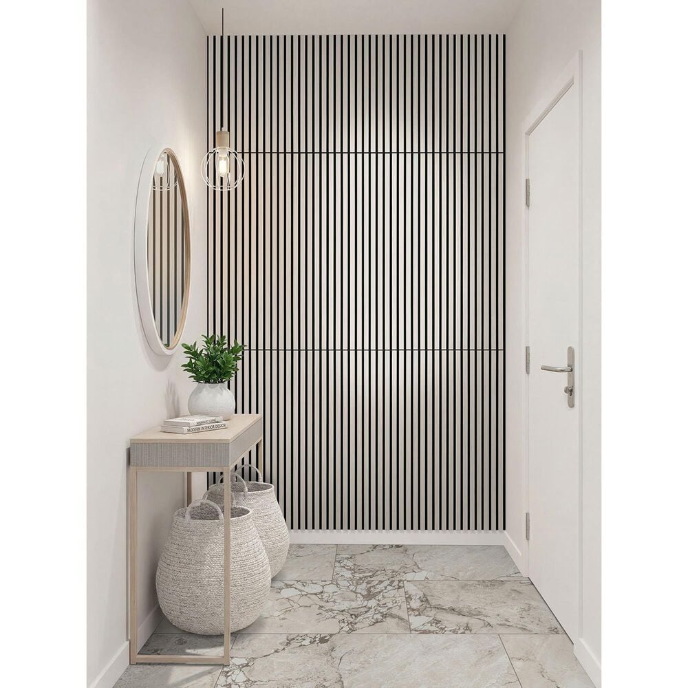 MS International Acoustic Wood Slat Fog 24" x 48" Wall Panels, , large