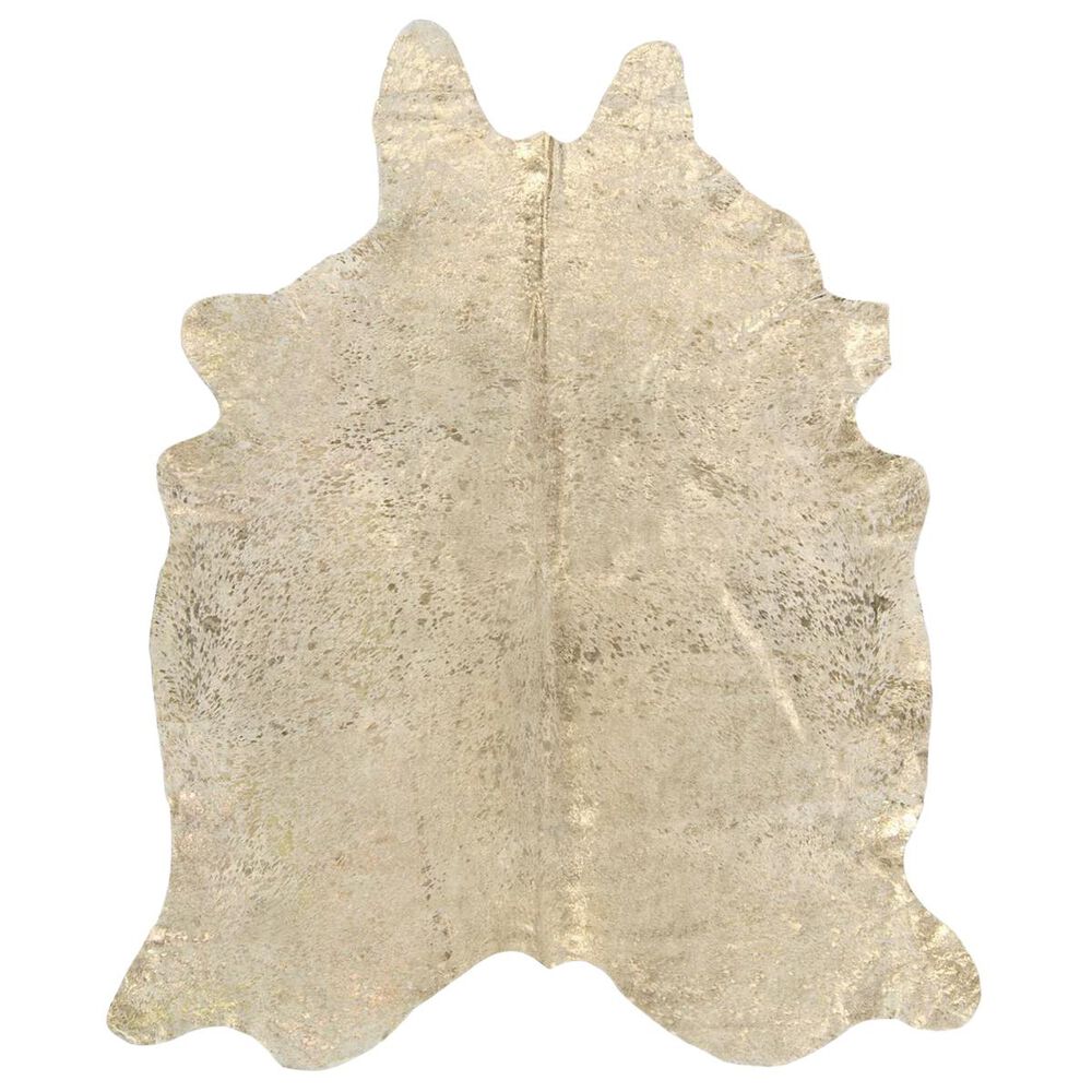 Nourison Couture BR100 5" x 8" Beige and Gold Hide Area Rug, , large