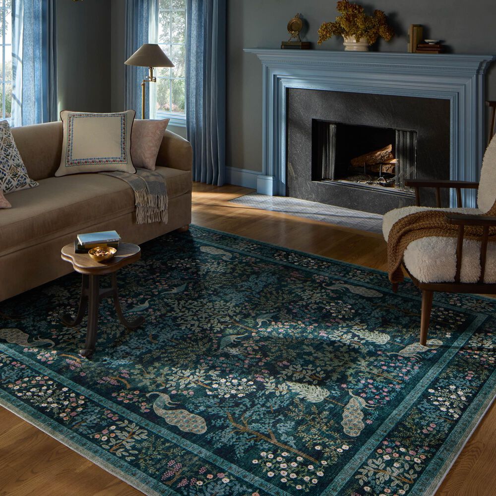 Loloi Canopy Peacock Forest Teal 3&#39;9&quot; x 5&#39;9&quot; Area Rug, , large