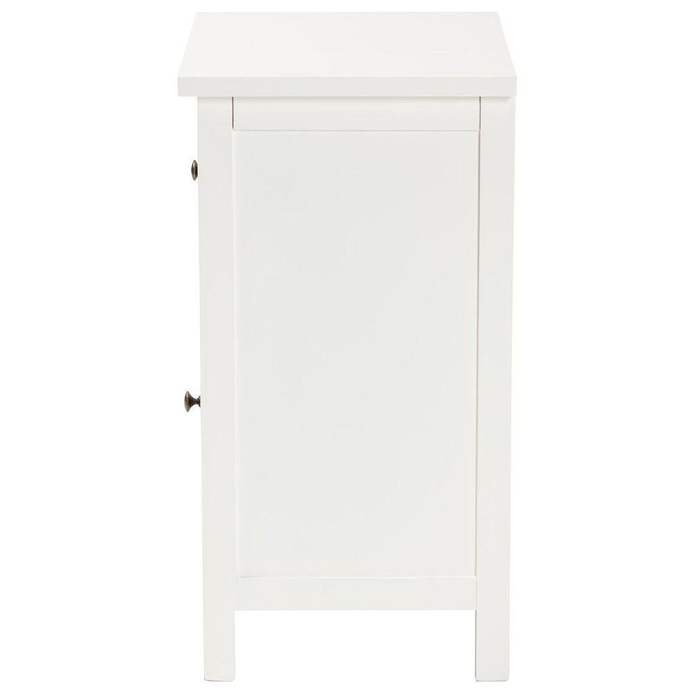 Baxton Studio Lambert 1-Drawer End Table in White, , large