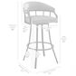 Blue River Palmdale 26" Swivel Counter Stool with Black Seat in Brushed Stainless Steel, , large