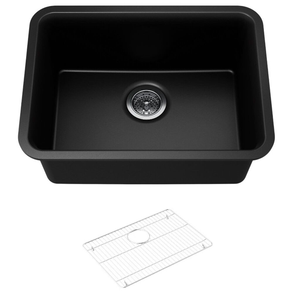 Kohler Cairn 24.5" Undermount Single-Bowl Kitchen Sink in Matte Black, , large