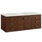 James Martin Vanities Amberly 60" Single Bathroom Vanity in Mid-Century Walnut with 3 cm Lime Delight Quartz Top and Rectangular Sink, , large