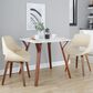 LumiSource Fabrico Side Chair with Cream Faux Leather Cushion in Walnut (Set of 2), , large