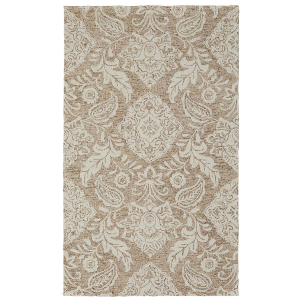 Feizy Belfort Taupe and Ivory 10" x 14" Area Rug, , large