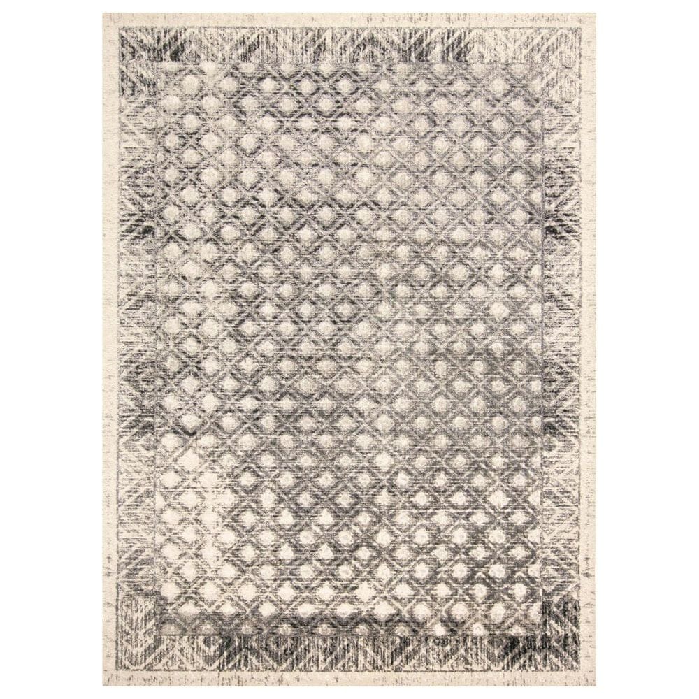 Feizy Kano 6"7" x 9"6" Gray and Charcoal Area Rug, , large