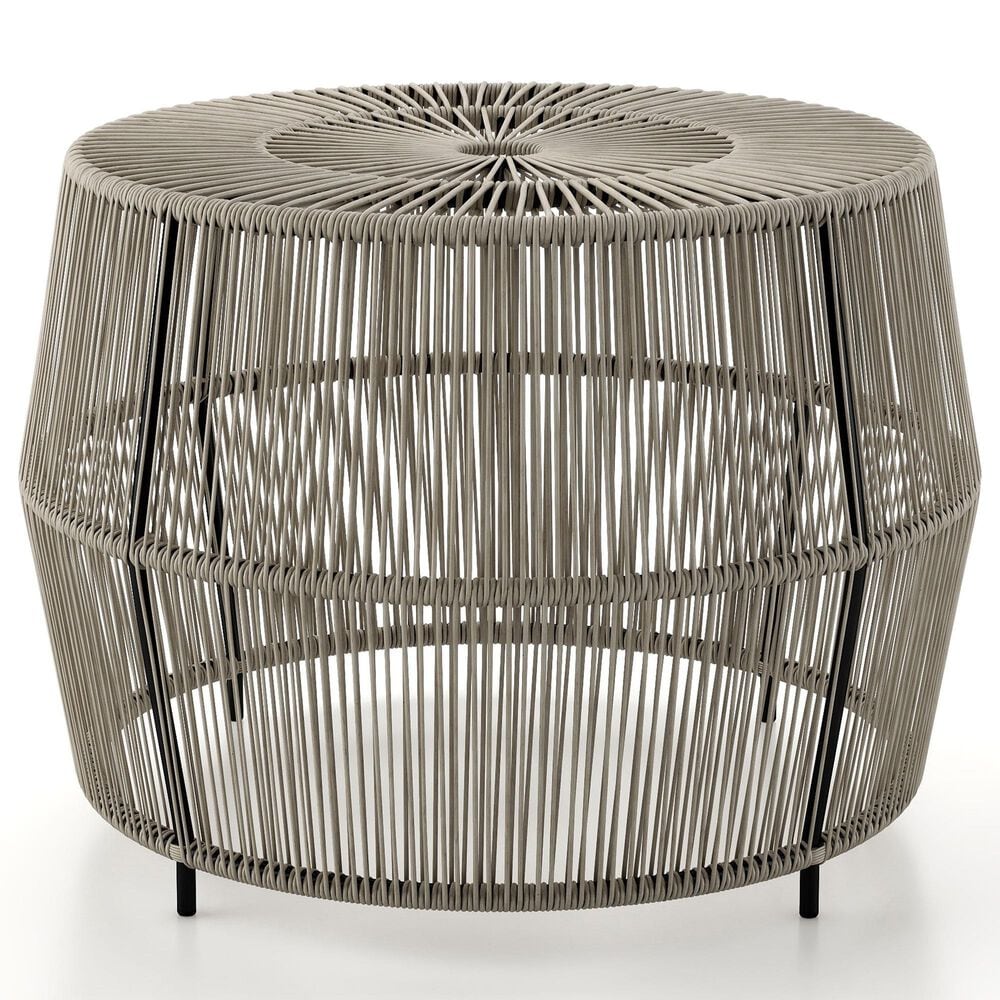 Furniture of America Meja Round Patio Coffee Table in Gray, , large