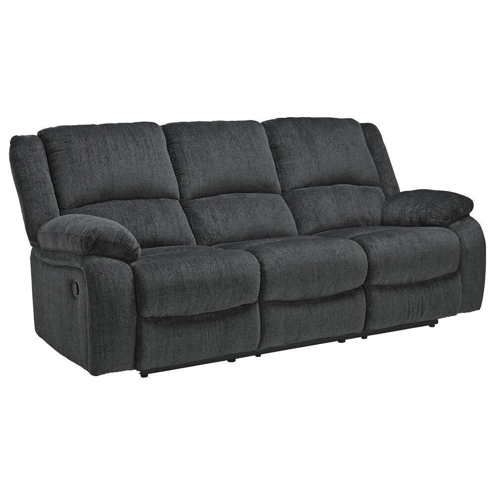 Ashley Draycoll Manual Reclining Sofa and Loveseat Set in Slate, , large