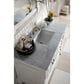 James Martin Vanities Brookfield 48" Single Bathroom Vanity in Bright White with 3 cm Carrara White Marble Top and Rectangle Sink, , large