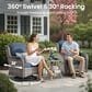 HOMLUX 7-Piece Gray Wicker Patio Sofa Set in Denim Blue, , large