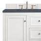James Martin Vanities De Soto 36" Single Bathroom Vanity in Bright White with 3 cm Charcoal Soapstone Quartz Top and Rectangular Sink, , large