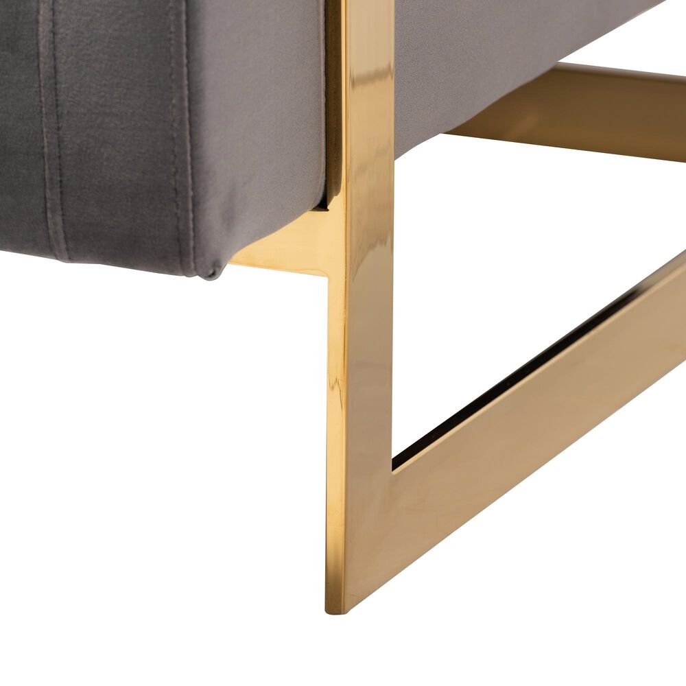 Baxton Studio Matteo Arm Chair in Grey, , large