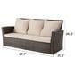 Hearth and Haven Outdoor Sofa with Black Wicker Frame in Beige, , large