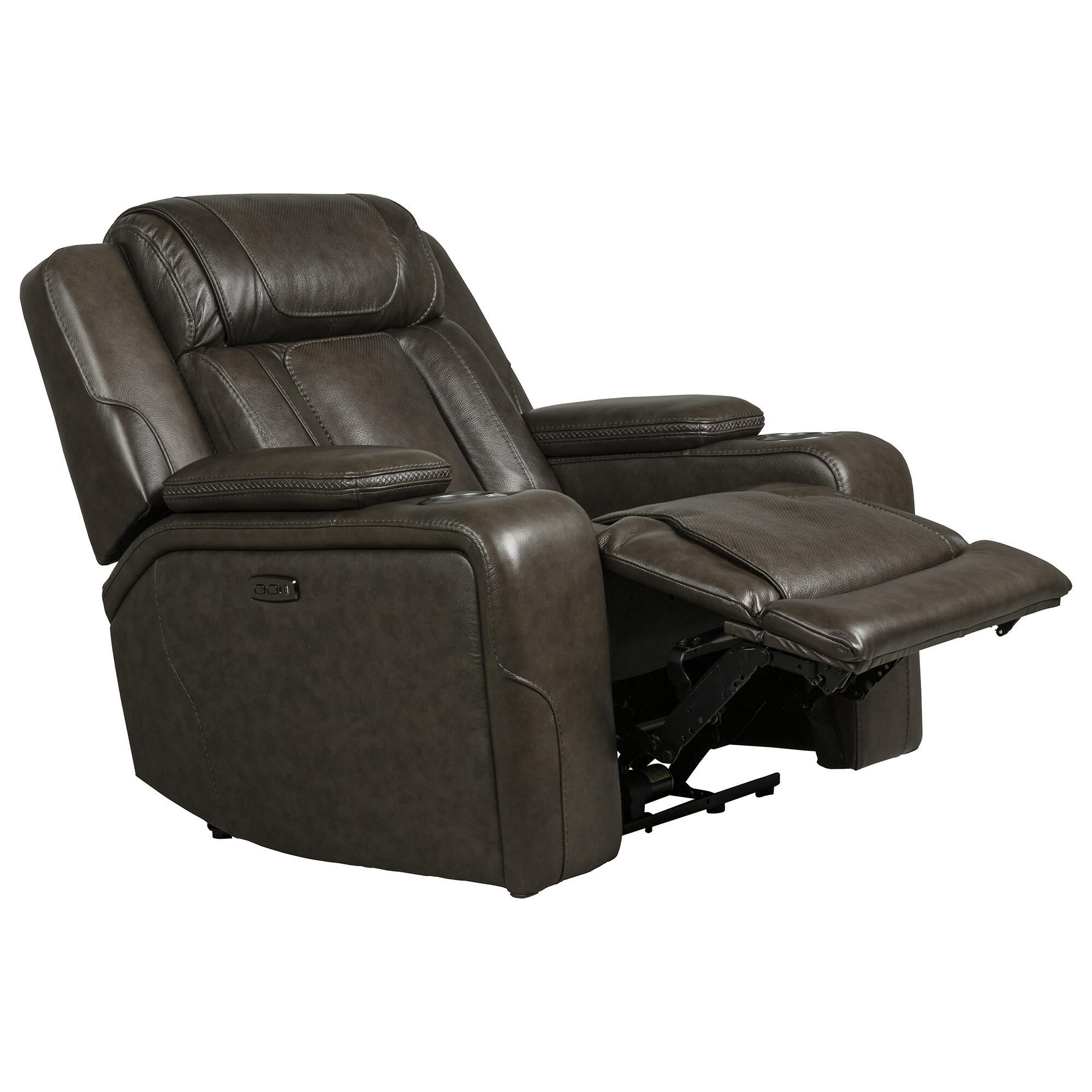 Interlochen Leather Power Recliner in Boston Charcoal