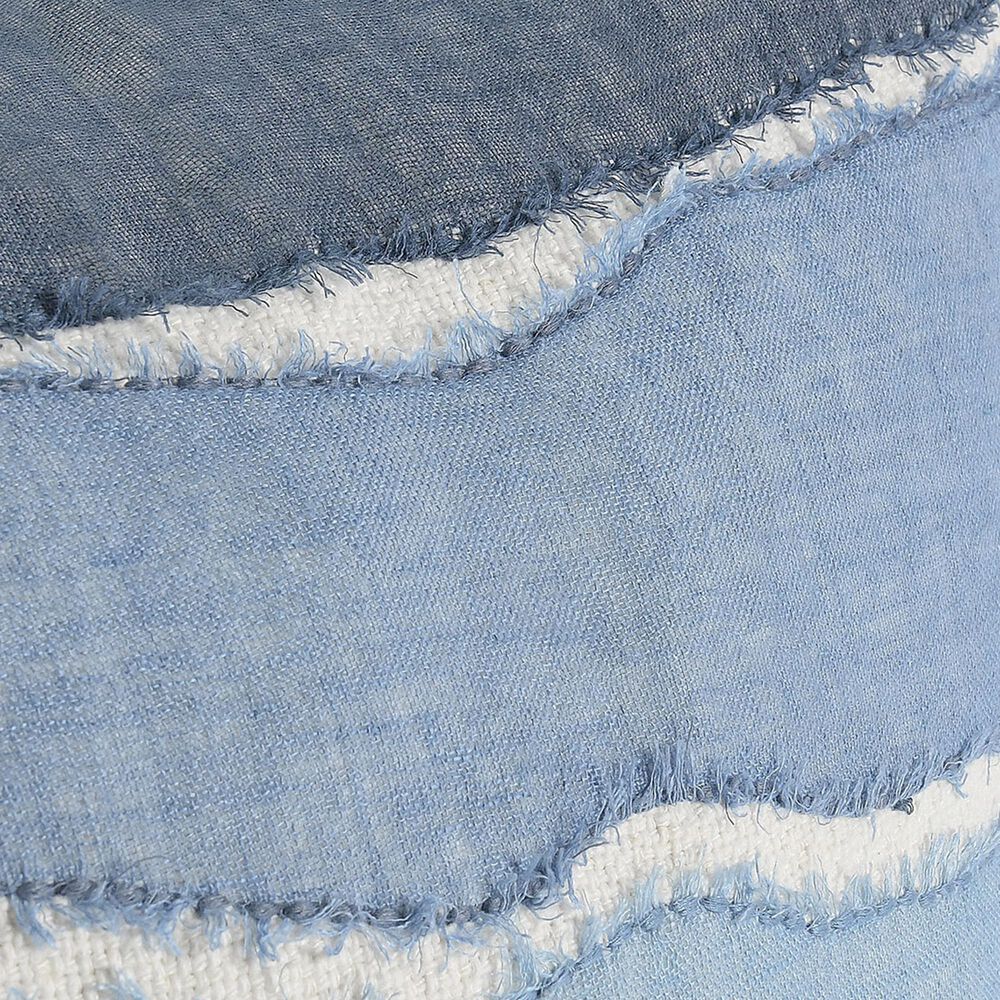 Classic Home Stillness Bikram 22&quot; x 22&quot; Throw Pillow in Capri Blue and White, , large
