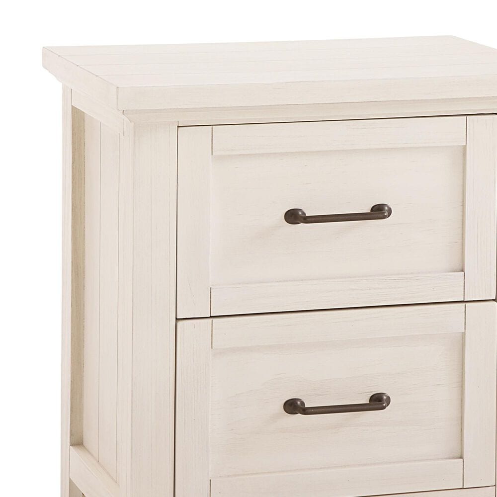 Eastern Shore Westfield Full Panel Platform Panel Bed and Nightstand in Brushed White, , large