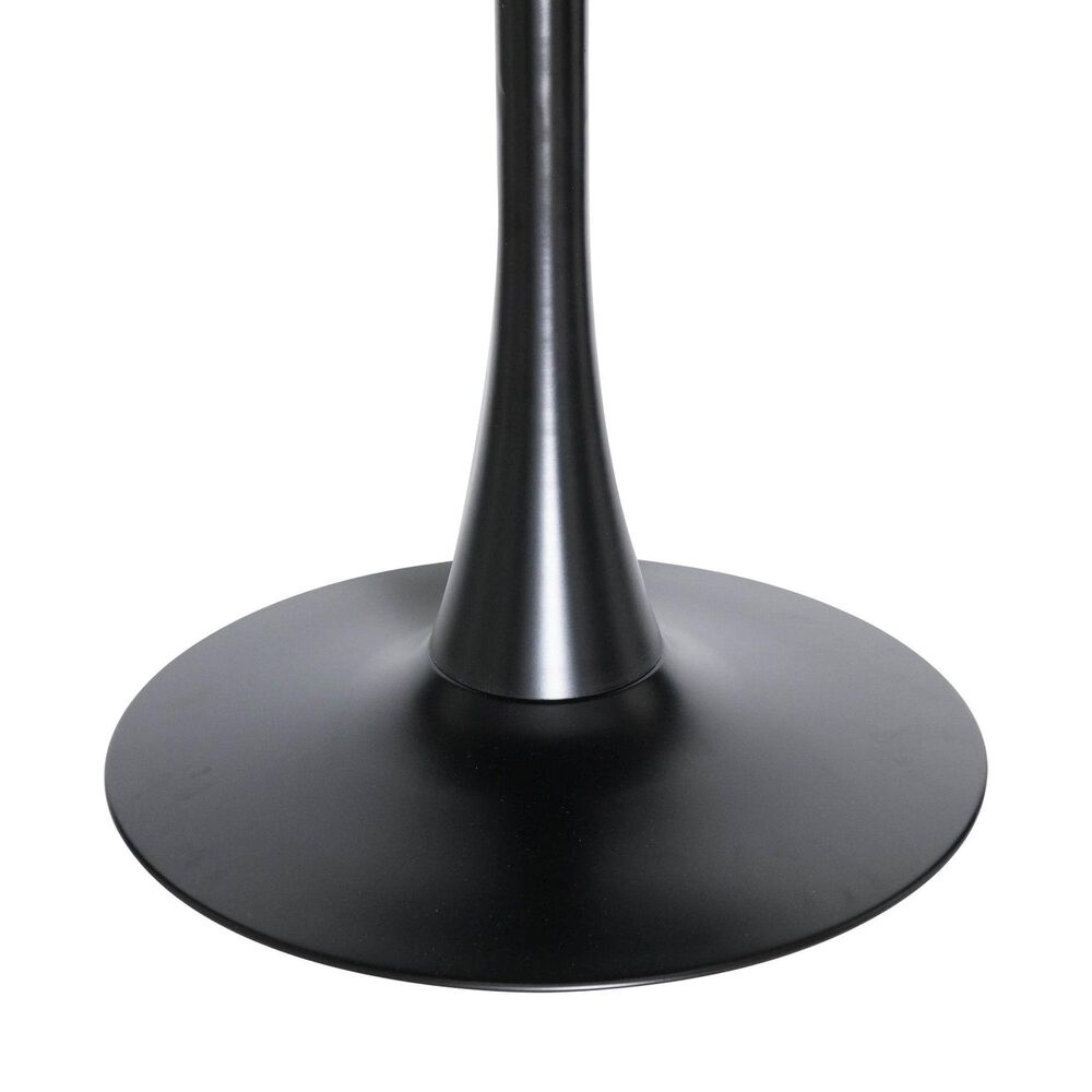 Leisuremod LeisureMod Bristol Dining table, Black Base with 27 Round Marbleized Black MDF top, , large