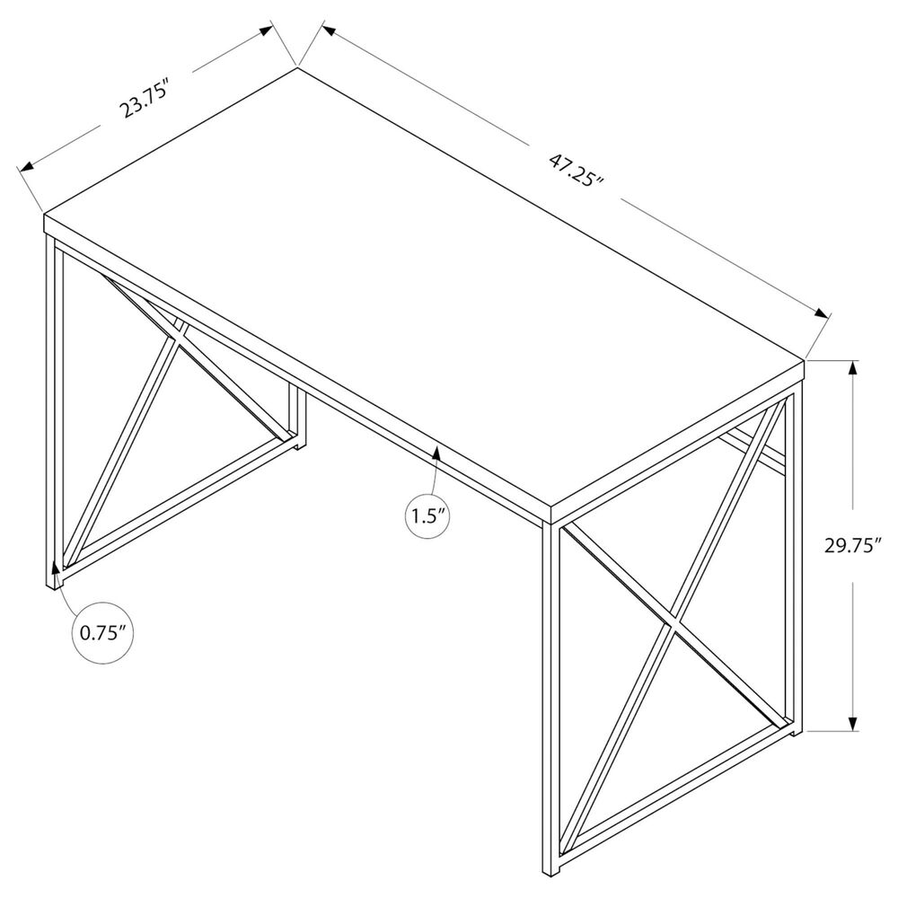 Glideaway 48" Contemporary Computer Desk in Reclaimed Grey, , large
