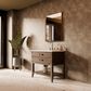 Lexora Home Norwalk 36" Single Bathroom Vanity in Brown Oak with White Quartz Top and Rectangular Sink, , large