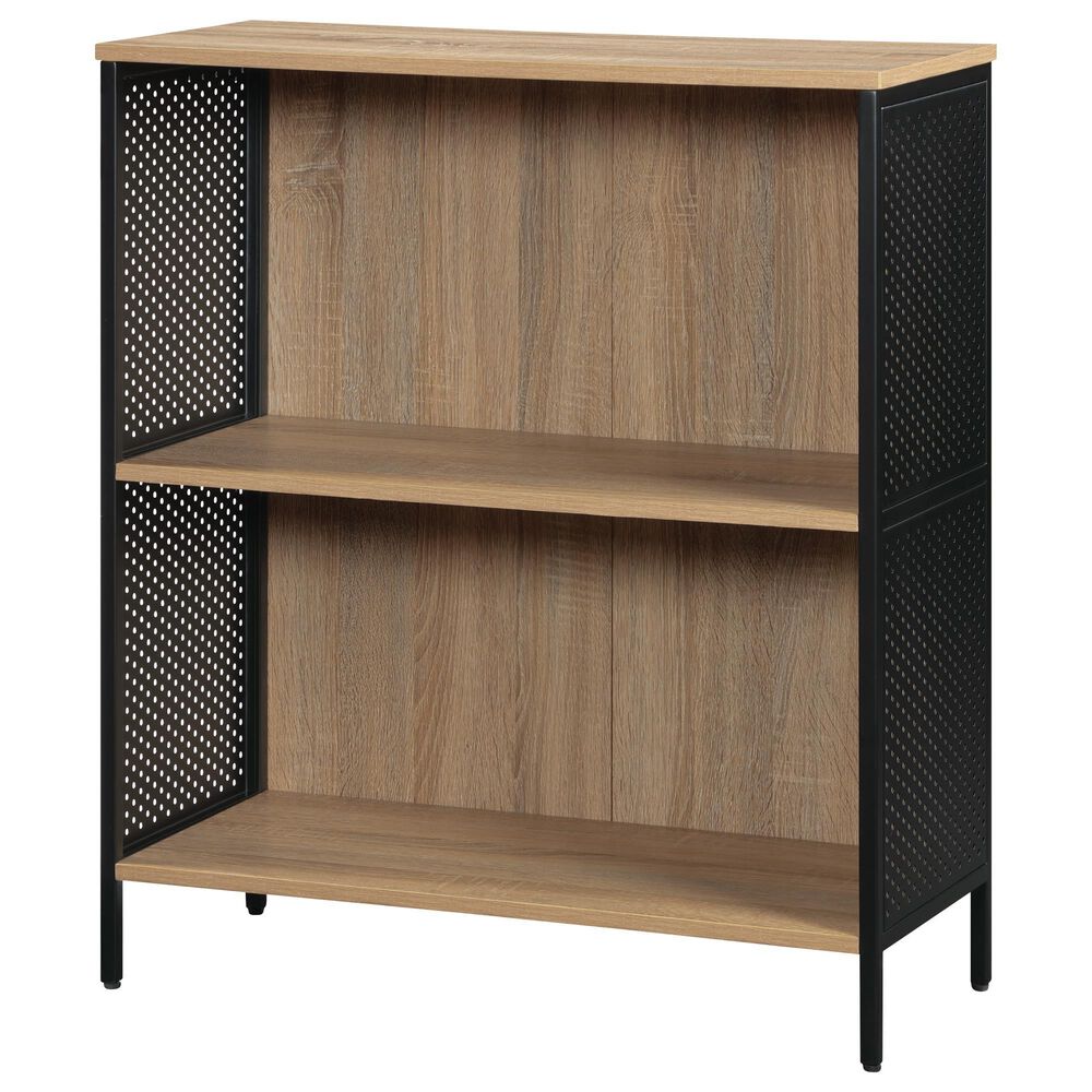 OSP Home Ace 2-Piece Desk with Hutch and Bookcase in River Oak and Black, , large