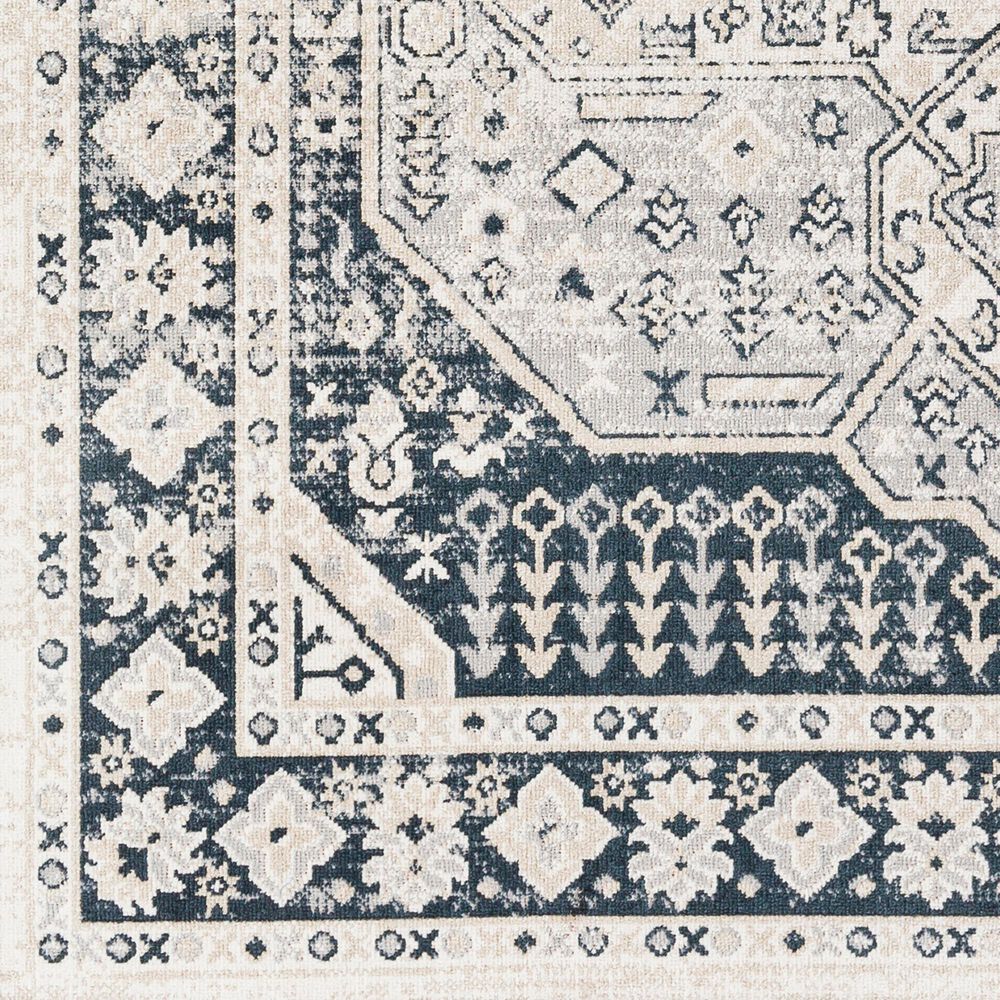 Surya Lavadora 5&#39;3&quot; x 7&#39; Black, Ink Blue, Light Gray, Light Beige and Cream Area Rug, , large