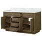 Lexora Home Abbey 60" Double Bathroom Vanity in Grey Oak with 2 cm White Carrara Marble Top and Rectangular Sinks, , large