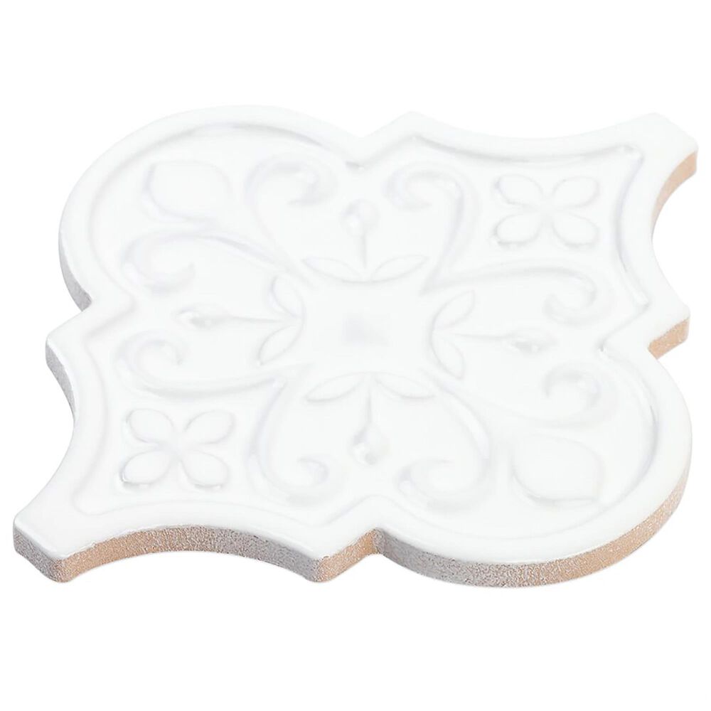 Soho Studio Terra Ignis Floral Lantern Blanco 6.25" x 7.25" Ceramic Tile, , large