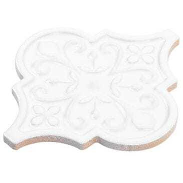 Soho Studio Terra Ignis Floral Lantern Blanco 6.25" x 7.25" Ceramic Tile, , large