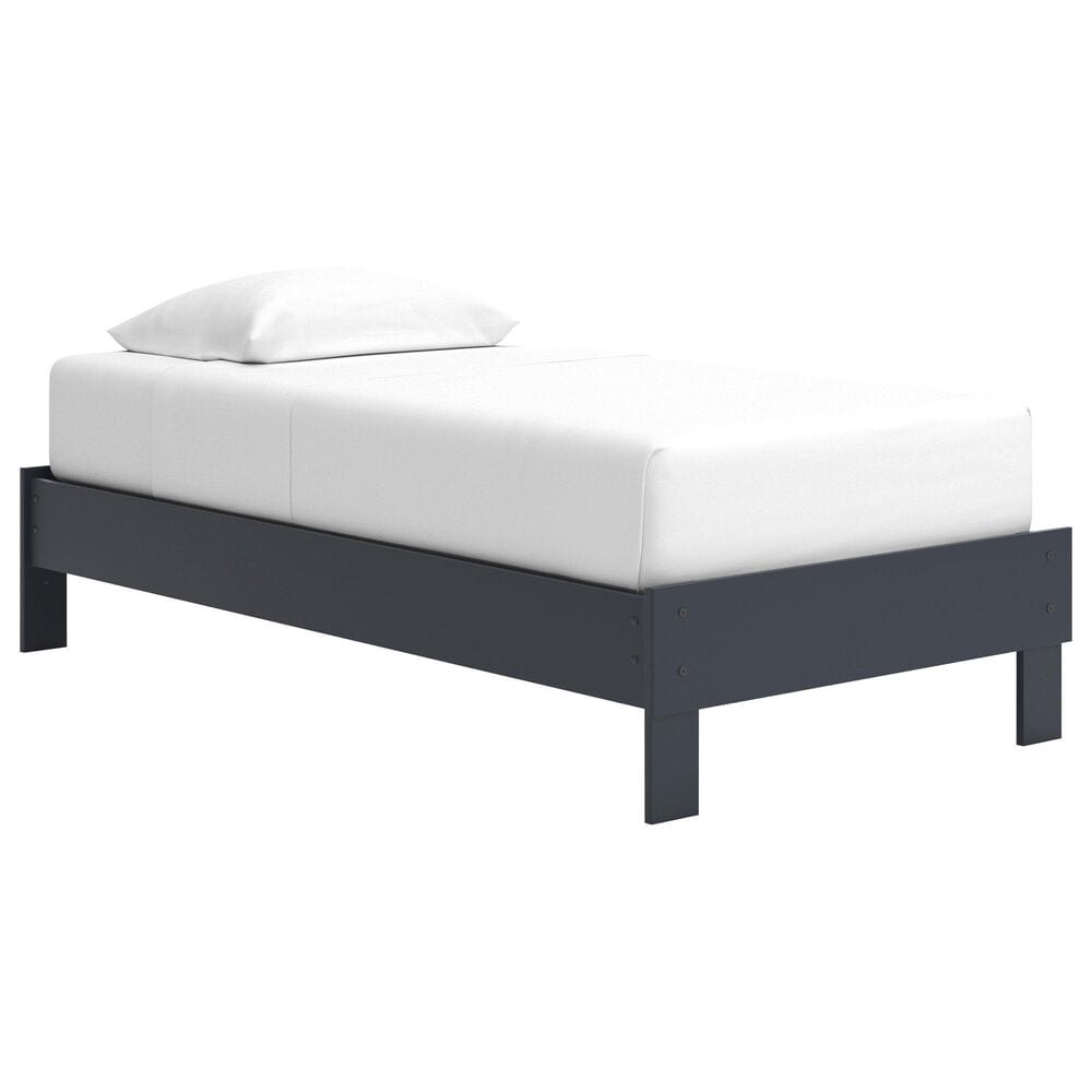 Ashley Simmenfort Twin Platform Bed in Navy Blue, , large