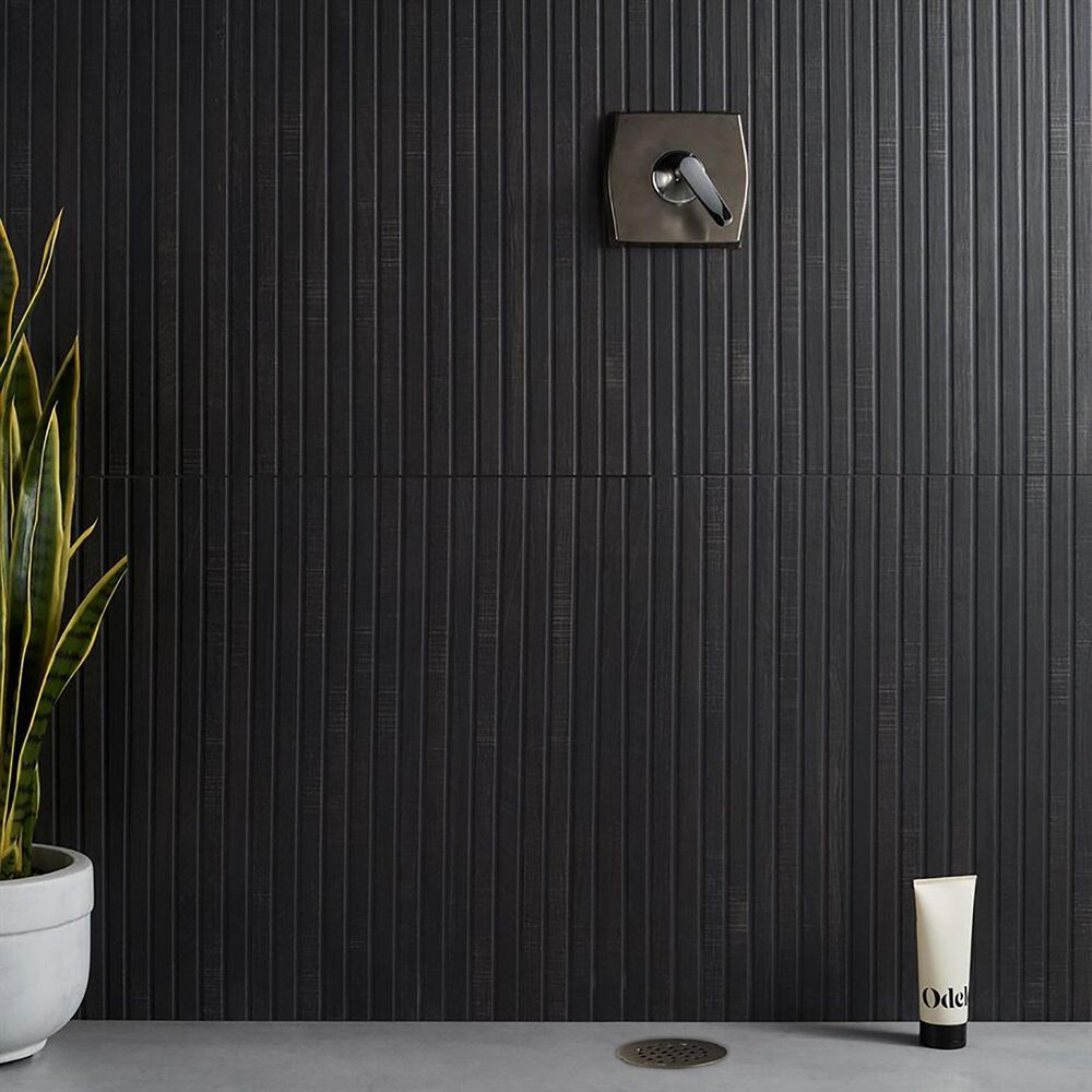 Soho Studio Elan Ribbon Black 24&quot; x 48&quot; Porcelain Tile, , large