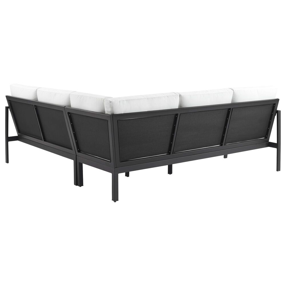 Linon Home Decor Holland 2-Piece Outdoor Sectional Sofa with White Upholstery in Black, , large