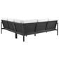 Linon Home Decor Holland 2-Piece Outdoor Sectional Sofa with White Upholstery in Black, , large