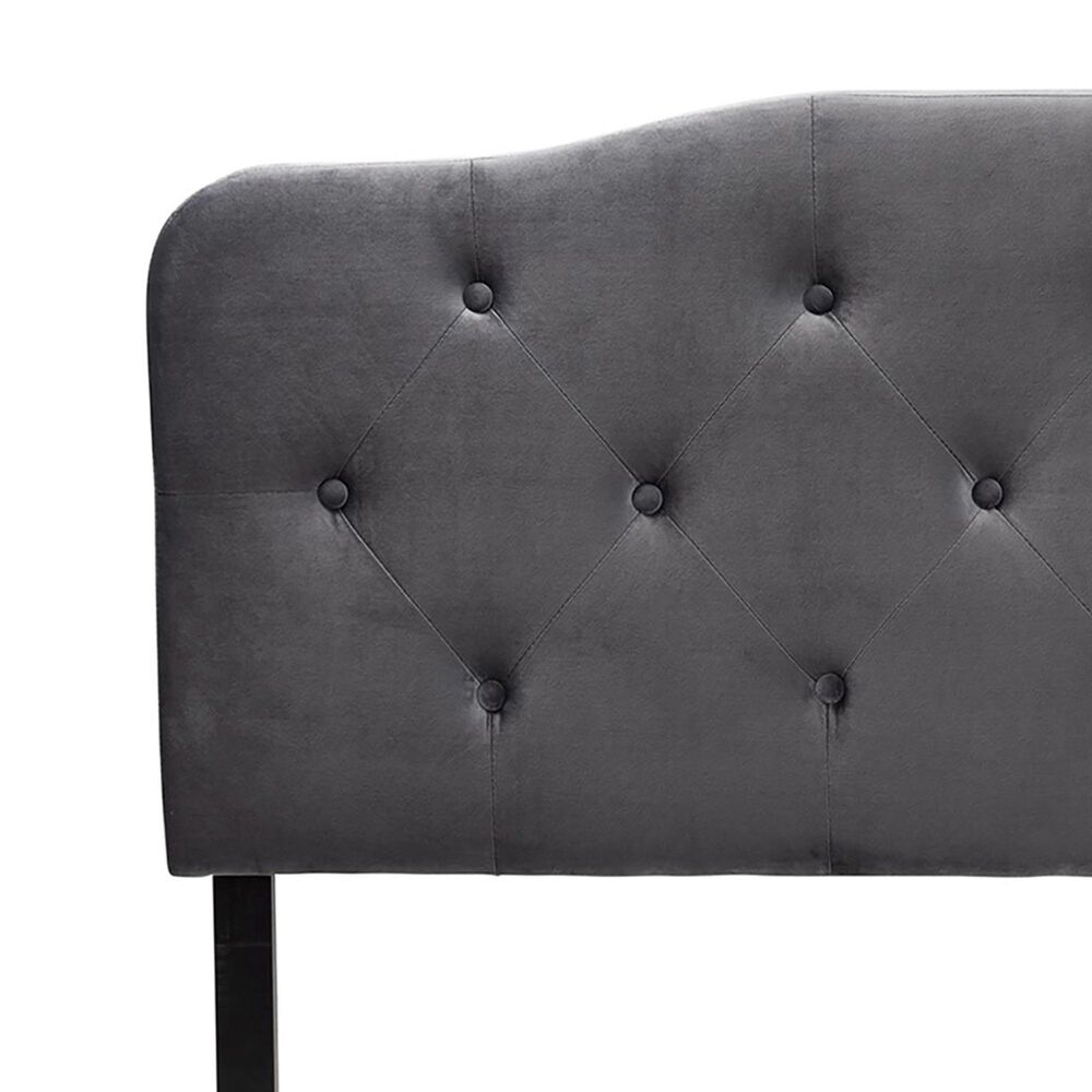 Baxton Studio Gregory Full Upholstered Headboard in Grey, , large