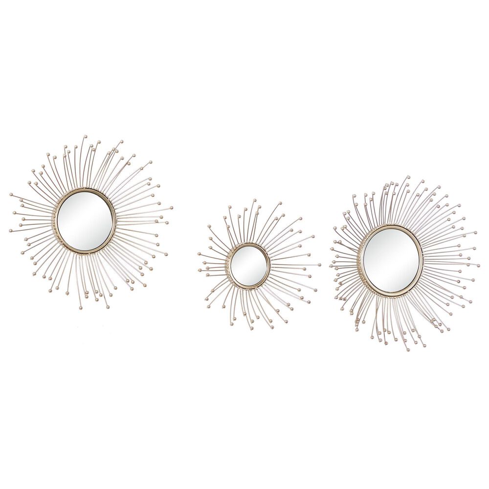 16" x 16" Wall Mirror in Gold (Set of 3), , large
