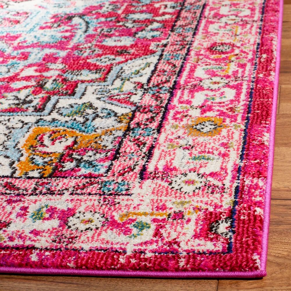 Safavieh Monaco MNC250J-28 2&#39;2&quot; x 8&#39; Fuchsia/Light Blue Runner, , large
