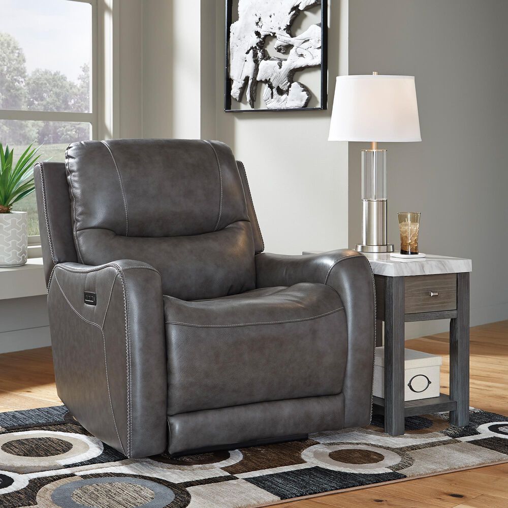 Ashley Galahad Power Zero Wall Recliner in Smoke, , large