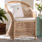 Baxton Studio Casilda Arm Chair with Natural Rattan in White, , large