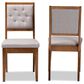 Baxton Studio Gideon Side Chair with Grey Cushion in Walnut Brown (Set of 2), , large