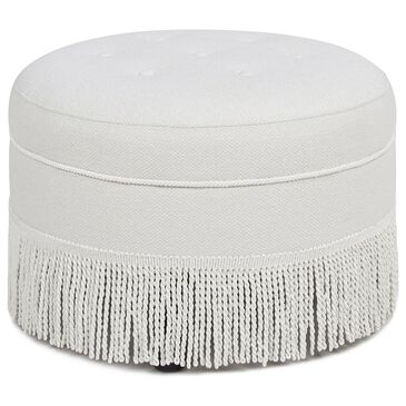 Jennifer Taylor Home Yolanda Accent Ottoman in Alabaster Off White Velvet, , large