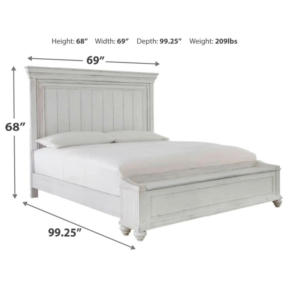 Ashley Kanwyn 3-Piece Queen Storage Bedroom Set in Whitewash, , large