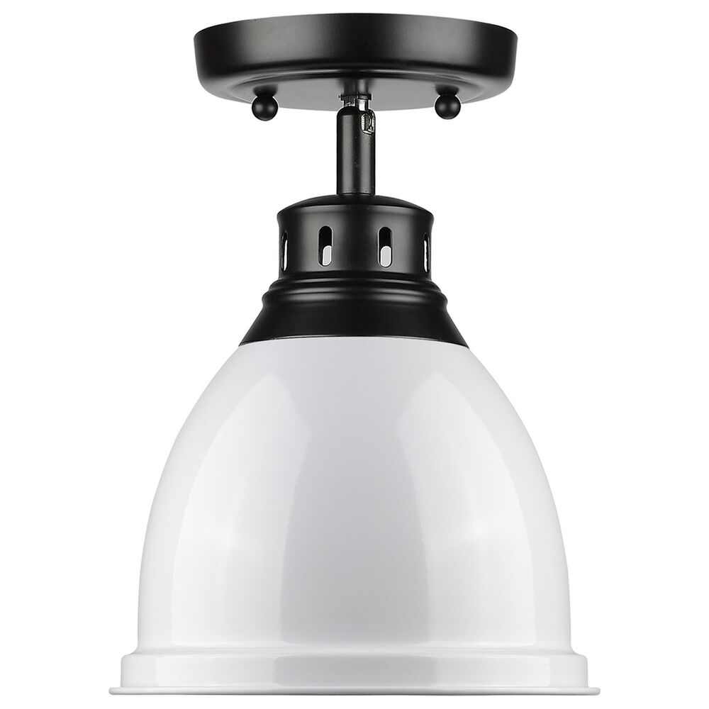 Golden Lighting Duncan Flush Mount in Matte Black and White, , large