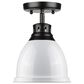 Golden Lighting Duncan Flush Mount in Matte Black and White, , large